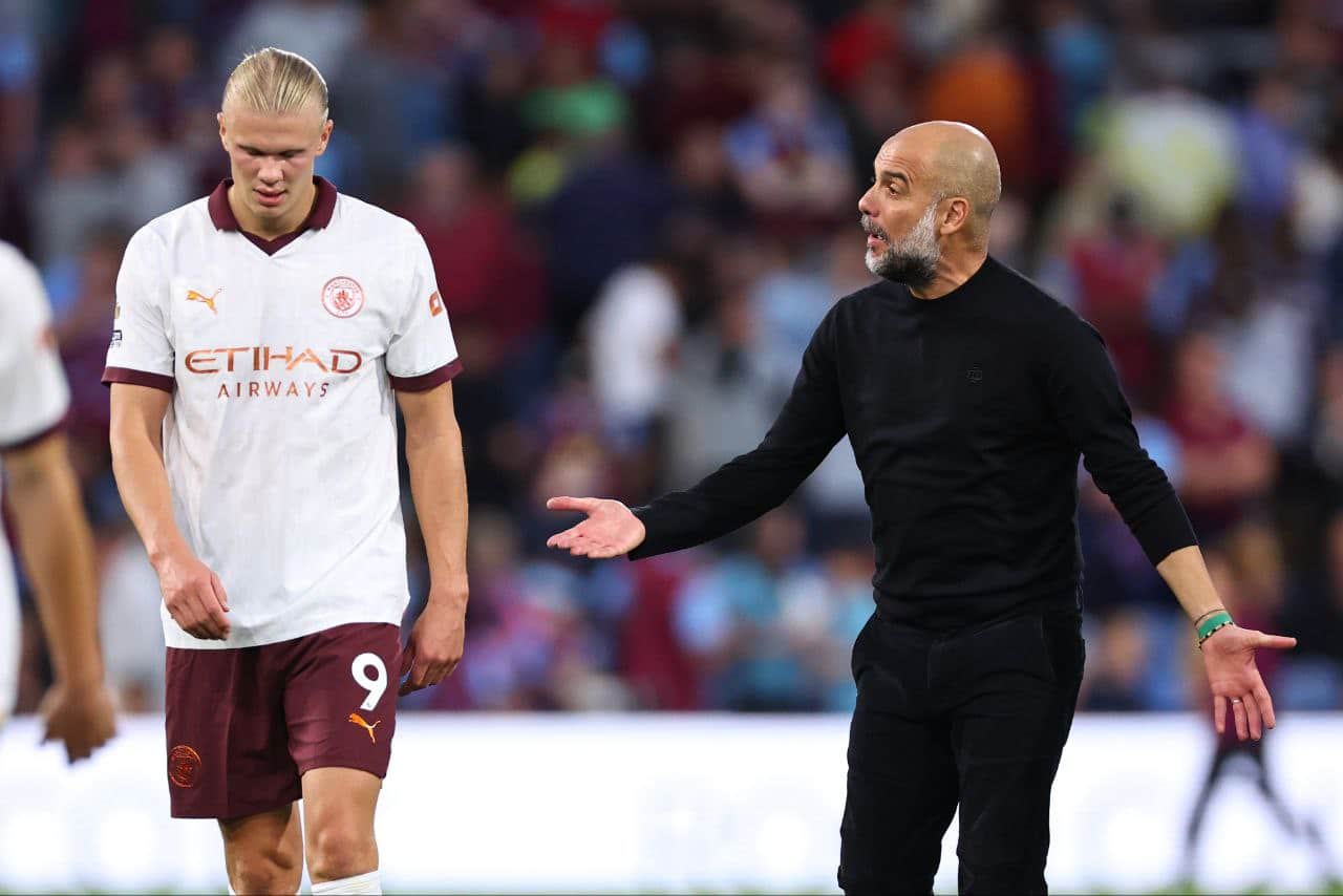 بيب جوارديولا - إرلينج هالاند - مانشستر سيتي (المصدر:Gettyimages)