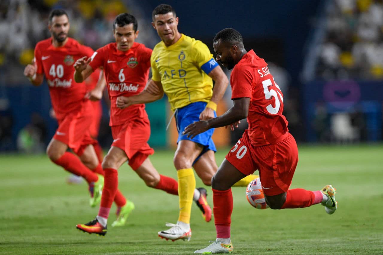 كريستيانو رونالدو خلال مباراة النصر السعودي وشباب الأهلي دبي الإماراتي (المصدر:Gettyimages)