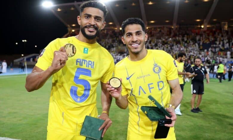 سلطان الغنام و عبدالإله العمري - تشكيل النصر السعودي (المصدر:Gettyimages)