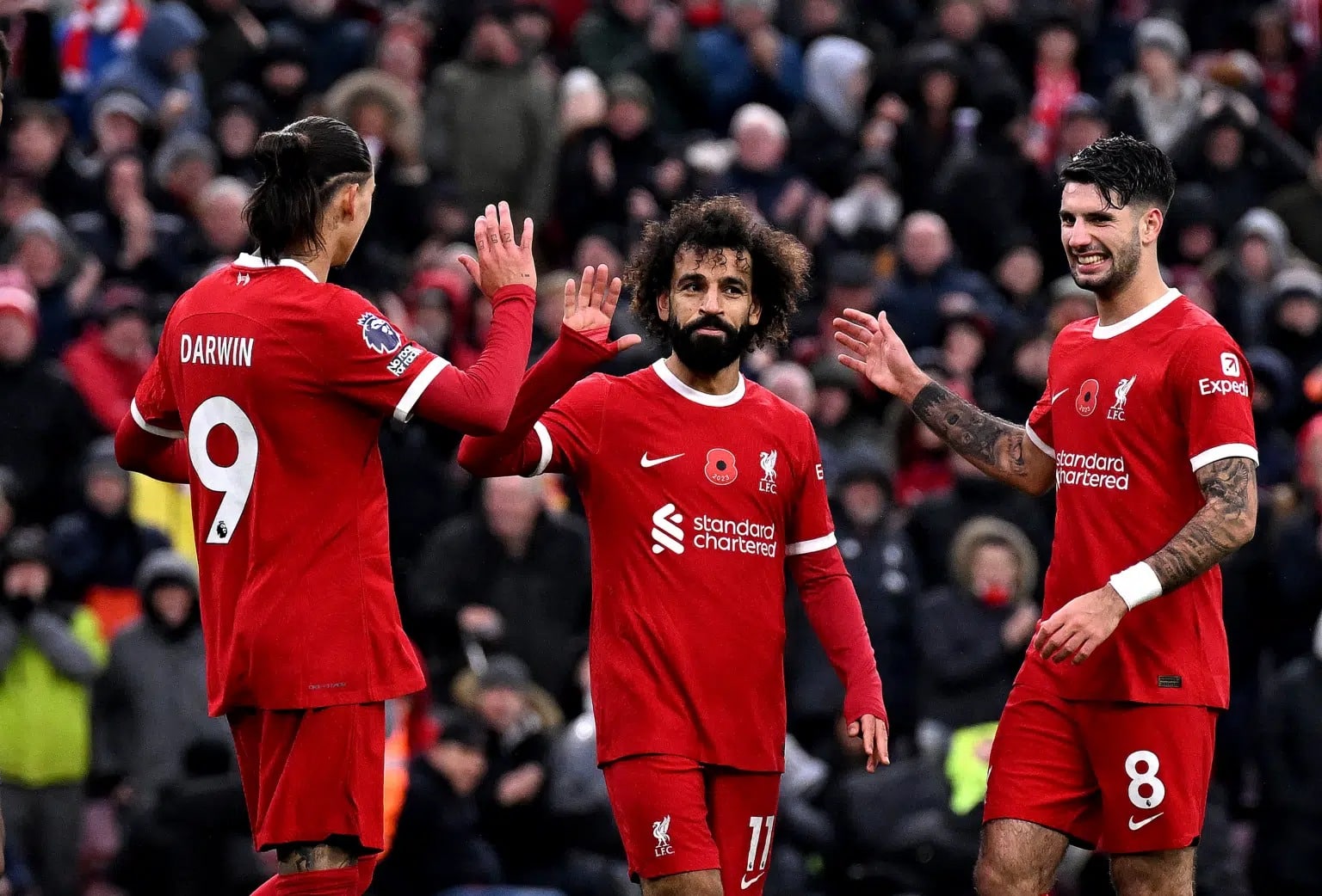 دومينيك سوبوزلاي - محمد صلاح - داروين نونيز - ليفربول