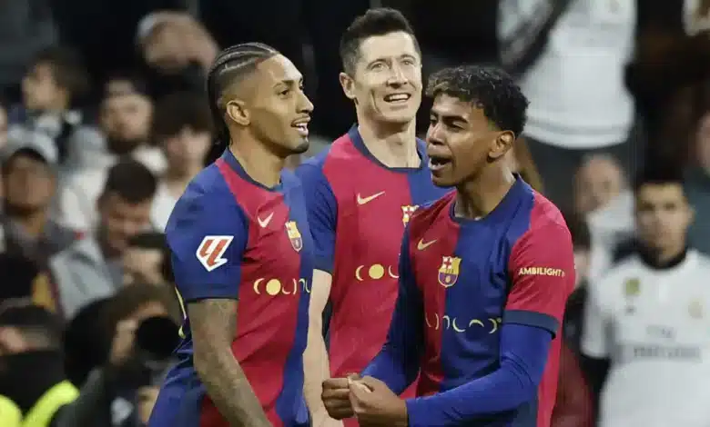 رافينيا - لامين يامال - ليفاندوفسكي - مباراة برشلونة اليوم (المصدر:Gettyimages)