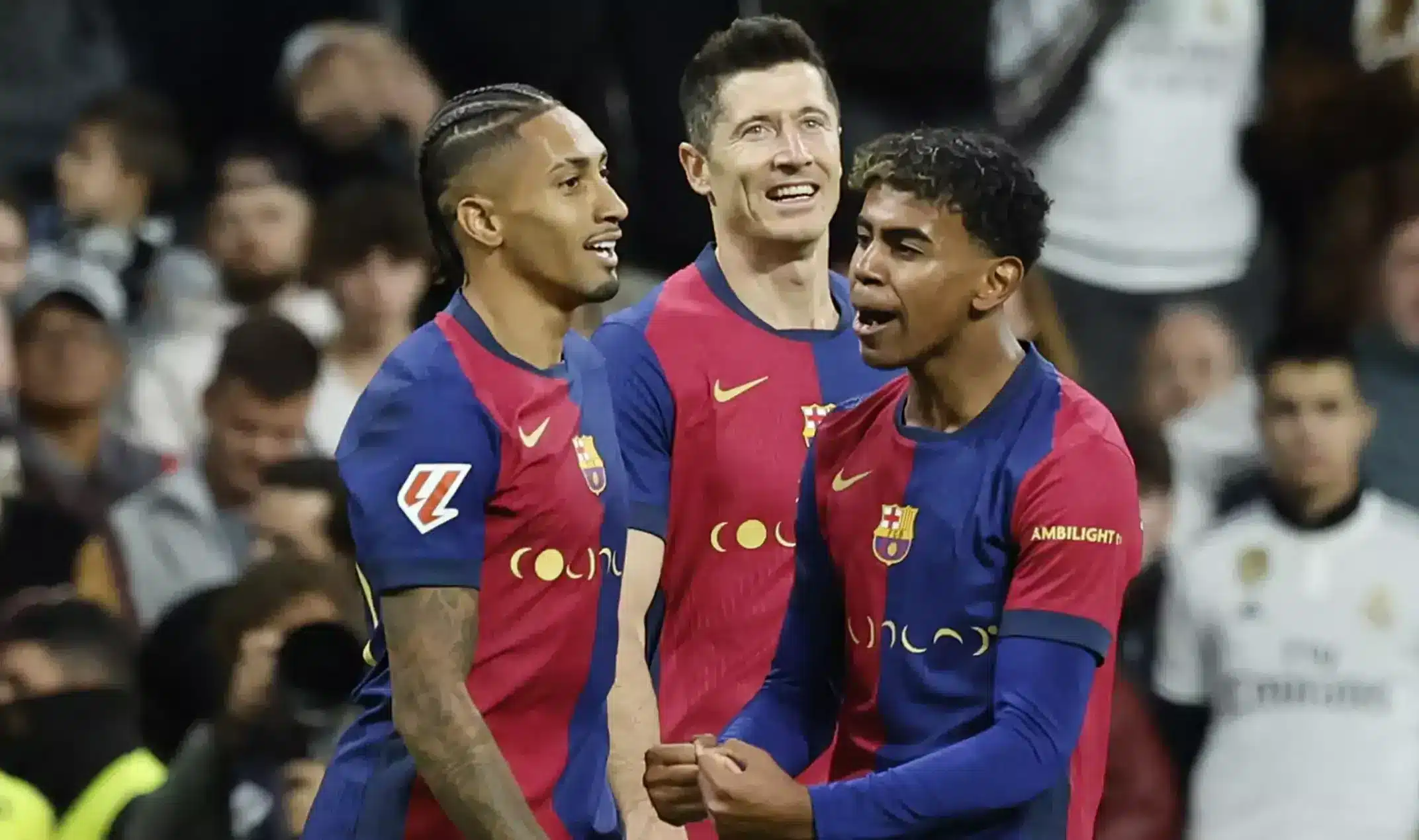 رافينيا - لامين يامال - ليفاندوفسكي - مباراة برشلونة اليوم (المصدر:Gettyimages)