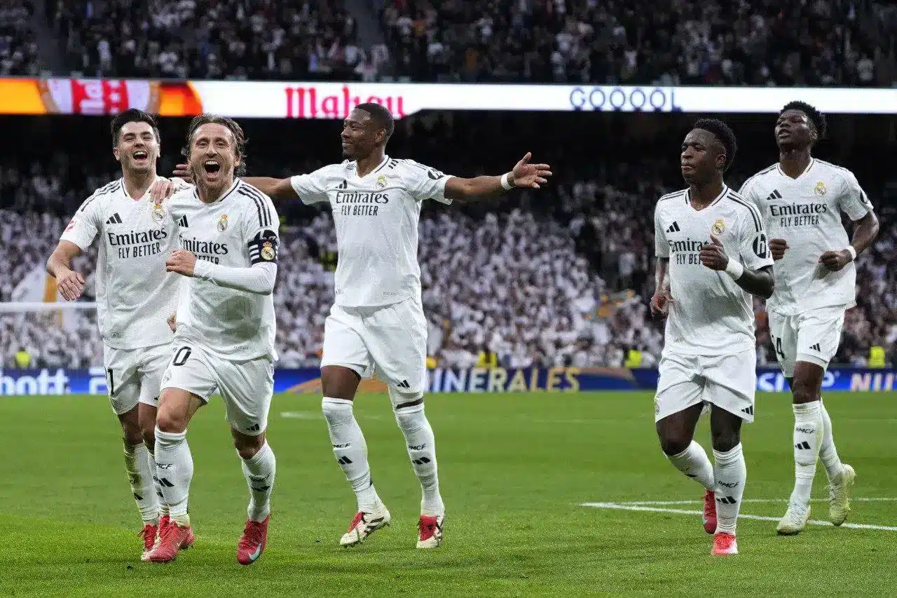 فينيسيوس جونيور - لوكا مودريتش - إبراهيم دياز - ريال مدريد (المصدر:Gettyimages)