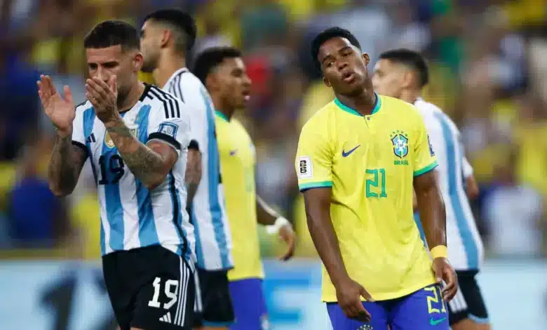 القنوات الناقلة لمباراة الأرجنتين ضد البرازيل في تصفيات كأس العالم 2026
