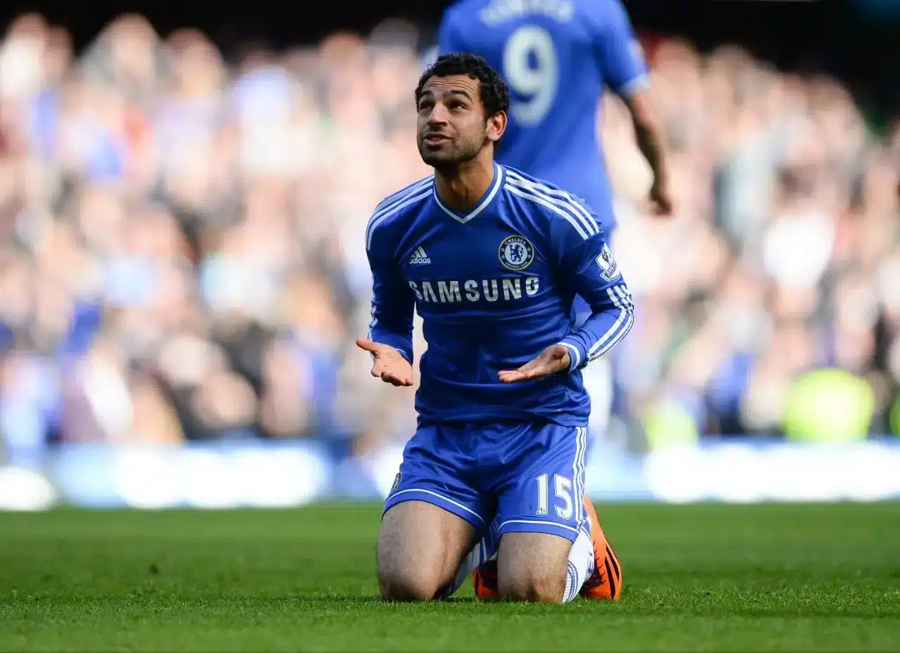 محمد صلاح يحتفل بهدفه الأول مع تشيلسي في البريميرليج - المصدر (Getty images)