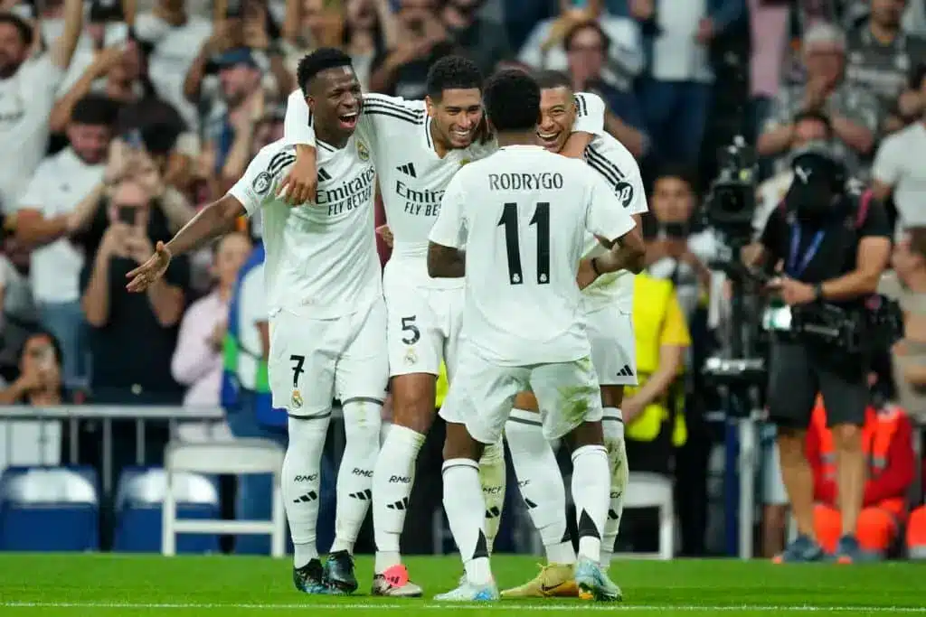 رودريجو جوس - كيليان مبابي - بيلينجهام - فينيسيوس جونيور - ريال مدريد (المصدر:Gettyimages)