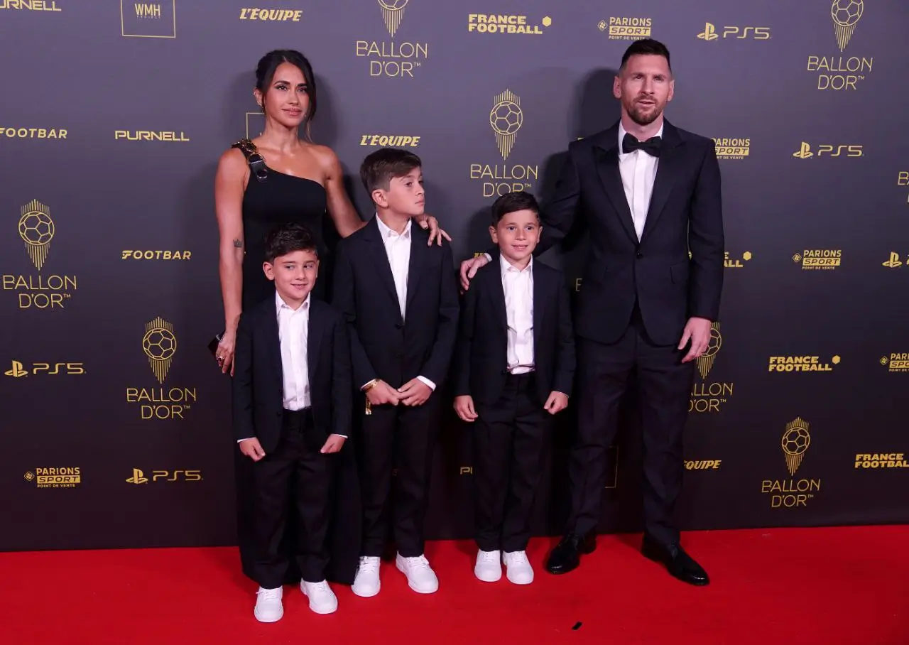 ميسي وعائلته (المصدر: Gettyimages)