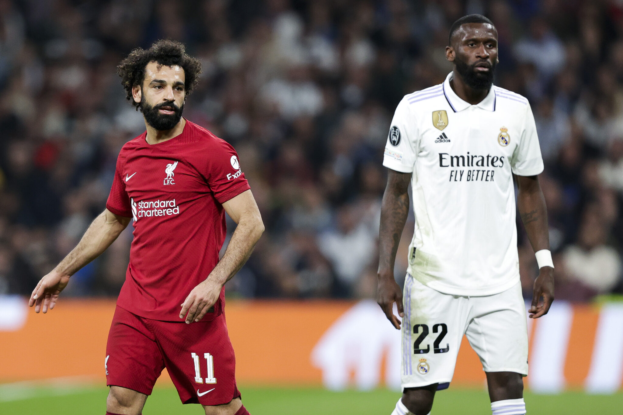 Salah e Rudiger por Liverpool x Real Madrid